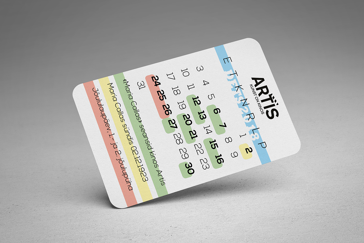 Maria Callas calendar back